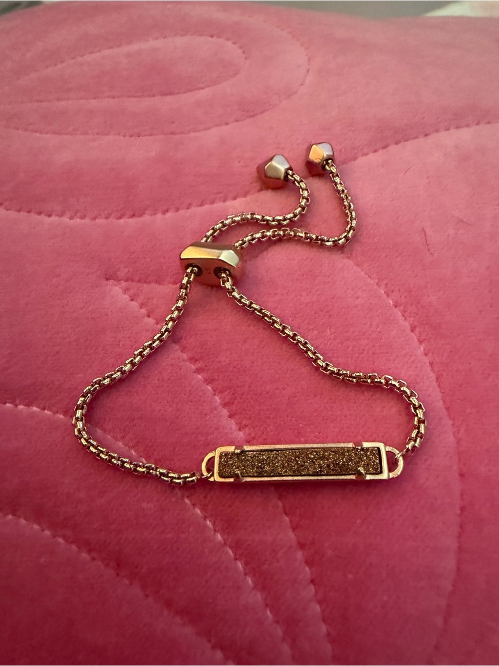 Kendra Scott Rose Gold Bar Bracelet with Glitter Inlay